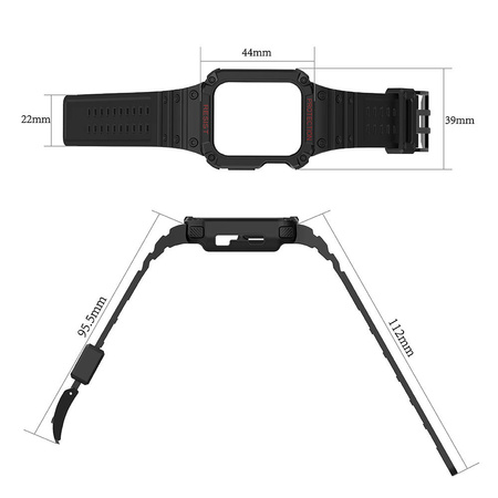 Protect Strap Band opaska z etui do Watch 7 / 6 / 5 / 4 / 3 / 2 / SE (41 / 40 / 38mm) obudowa pancerny pokrowiec na zegarek szary