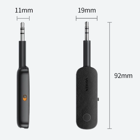 Ugreen odbiornik nadajnik bluetooth mini jack 3,5mm czarny (CM403)