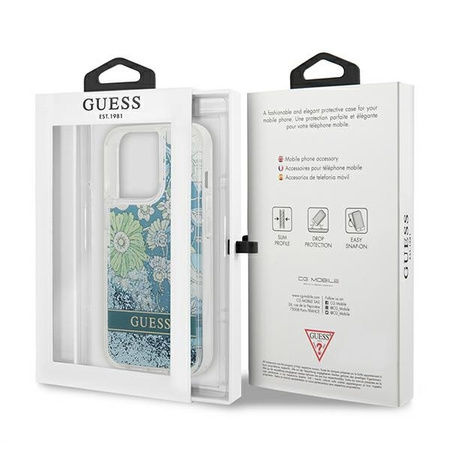 Guess GUHCP13LLFLSN iPhone 13 Pro / 13 6.1 &quot;green / green hardcase Flower Liquid Glitter