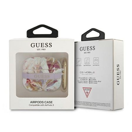 Schutzhülle APPLE AIRPODS 3 Guess AirPods Flower Strap Collection (GUA3HHFLU) violett