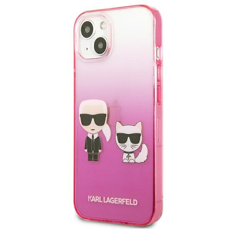 Karl Lagerfeld KLHCP13STGKCP iPhone 13 mini 5,4&quot; Hardcase Pink / Pink Gradient Ikonik Karl &amp; Choupette