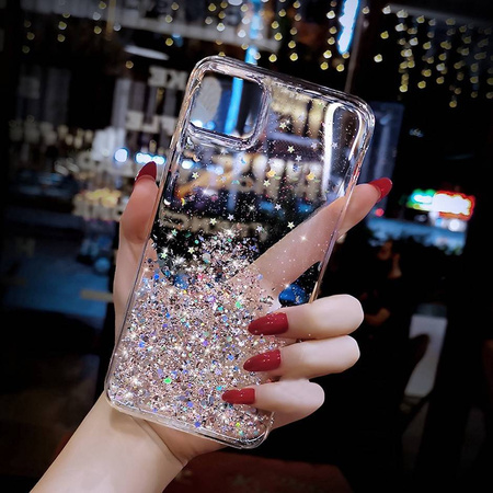 Case SAMSUNG GALAXY A03S Sequins Glue Glitter Case transparent