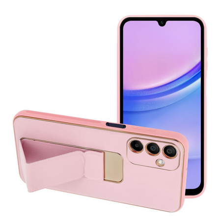 Futerał LEATHER Case Kickstand do SAMSUNG Galaxy A15 5G różowy