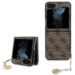 Original Handyhülle SAMSUNG GALAXY Z FLIP 5 Guess Hardcase 4G Charms Collection (GUHCZF5GF4GBR) braun