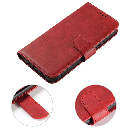 Magnet Case Hülle für Samsung Galaxy S23 Hülle mit Flip Wallet Ständer rot