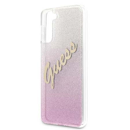 Guess GUHCS21MPCUGLSPI S21+ G996 różowy/pink hardcase Glitter Gradient Script