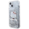 Hello Kitty Liquid Glitter Charms Kitty Head Hülle für iPhone 15 – Silber