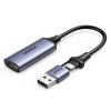 Ugreen CM489 40189 HDMI-Adapter (weiblich) – USB-A / USB-C (männlich) – Grau