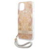 Schutzhülle IPHONE 13 MINI Guess Hardcase Flower Strap (GUHCP13SHFLSD) gold