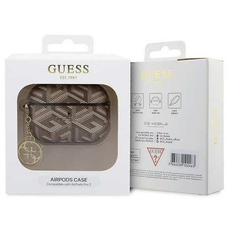 Original Handyhülle APPLE AIRPODS PRO 2 Guess GCube Charm (GUAP2PGCE4CW) braun