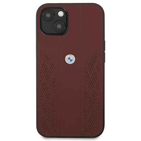 Etui BMW BMHCP13MRSPPR iPhone 13 6,1" czerwony/red hardcase Leather Curve Perforate