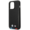 Original Case IPHONE 14 PRO BMW Leather Stamp Tricolor MagSafe (BMHMP14L22PTDK) black