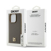 DKNY DKHMP14LPSHRPSW iPhone 14 Pro 6.1" brązowy/brown hardcase Leather Pattern Metal Logo MagSafe