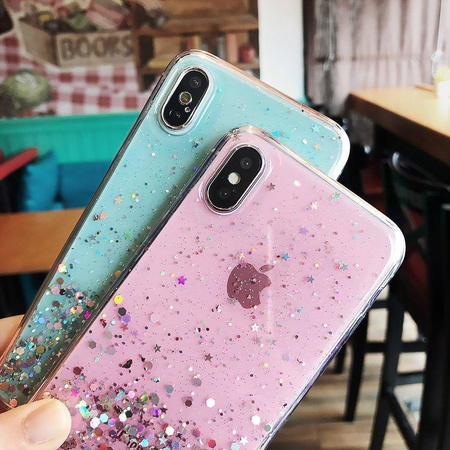 Wozinsky Star Glitter błyszczące etui pokrowiec z brokatem Samsung Galaxy A42 5G różowy