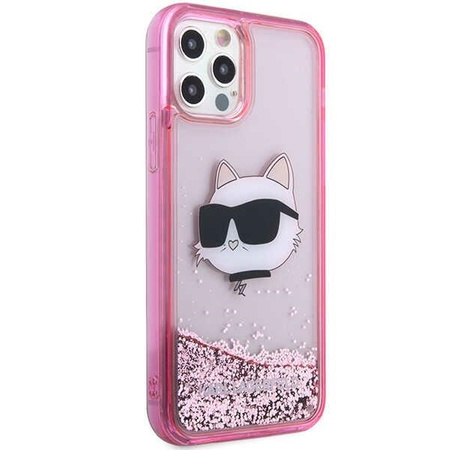 Karl Lagerfeld KLHCP12MLNCHCP iPhone 12/ 12 Pro 6.1&quot; pink/pink hardcase Glitter Choupette Head