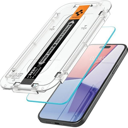 SZKŁO HARTOWANE SPIGEN GLAS.TR ”EZ FIT” IPHONE 15 PLUS CLEAR