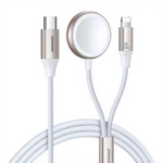 Joyroom 2-in-1 Lightning Kabel und induktives Ladegerät für Apple Watch 1,5 m weiß (S-IW011)