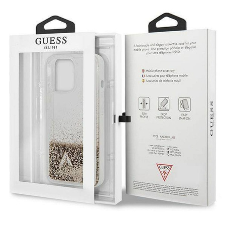 Guess GUOHCP14XGLHFLGO iPhone 14 Pro Max 6,7 &quot;Gold / Gold Hardcase Glitter Charms