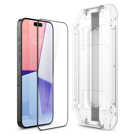 GEHÄRTETES GLAS Spigen GLAS.TR „EZ FIT“ FC 2ER-PACK IPHONE 15 PRO MAX SCHWARZ