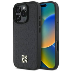 Original Case IPHONE 16 PRO MAX DKNY Repeat Pattern Stack Logo (DKHMP16XPSHRPSK) black