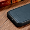 iCarer Leather Oil Wax case covered with natural leather for iPhone 14 Pro blue (WMI14220718-BU)