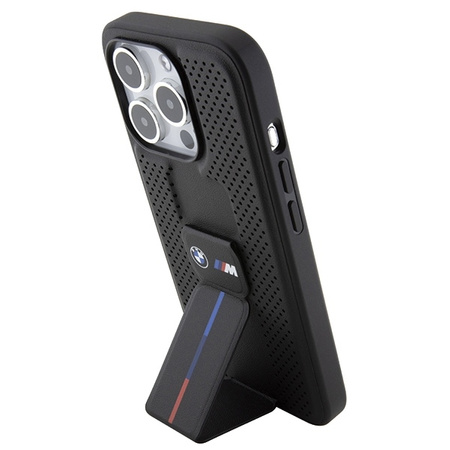 BMW Grip Stand Smooth & Perforated case for iPhone 15 Pro - black