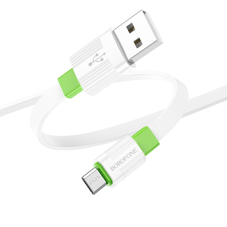 Borofone Kabel BX89 Union - USB na Micro USB - 2,4A 1 metr biało-zielony