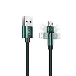 USAMS Kabel pleciony obrotowy U60 2A microUSB zielony/green 1m SJ478USB02 (US-SJ478)