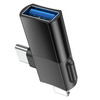 HOCO adapter OTG Typ C (męski) / Lightning (męski) do USB A (żeński) 2w1 UA17 czarny