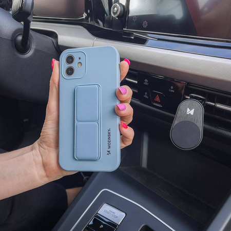 Wozinsky Kickstand Case elastyczne silikonowe etui z podstawką iPhone 11 Pro Max żółty