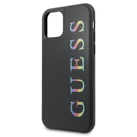 Guess Double Layer Glitter Case Logo Multicolor - Etui iPhone 11 Pro (Black/Multicolor)