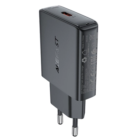 Acefast A65 PD 20W GaN USB-C wall charger - black