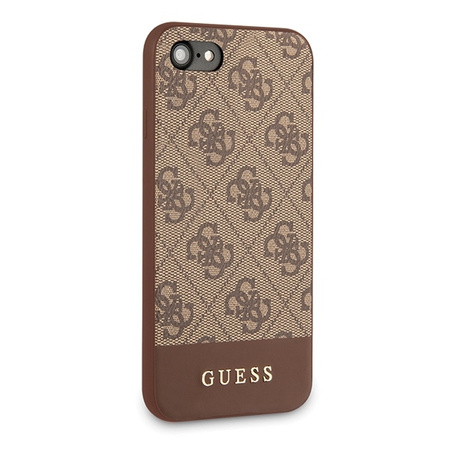 Guess 4G Bottom Stripe Collection - Etui iPhone SE 2020 / 8 / 7 (brązowy)