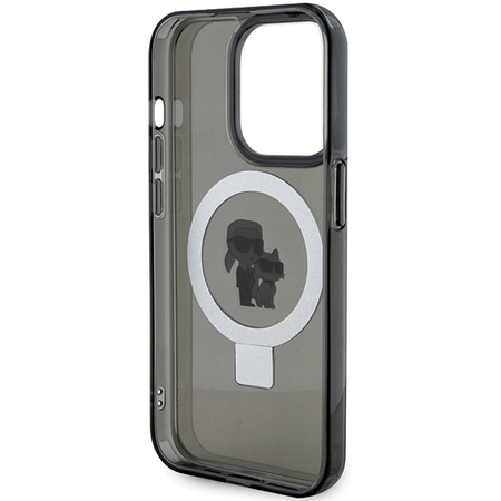 Karl Lagerfeld KLHMP13LHMRSKCK iPhone 13 Pro 6.1&quot; black/black hardcase Ring Stand Karl&amp;Choupette MagSafe