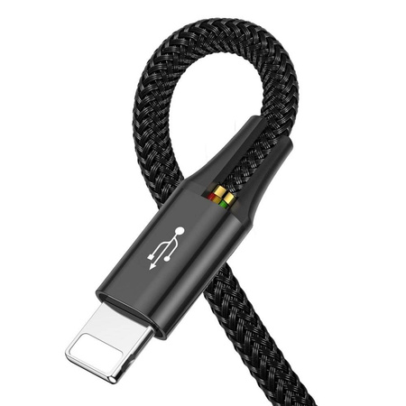 Baseus kabel przewód USB 4w1 Lightning / 2x USB Typ C / micro USB w nylonowym oplocie 3.5A 1.2m czarny (CA1T4-B01)