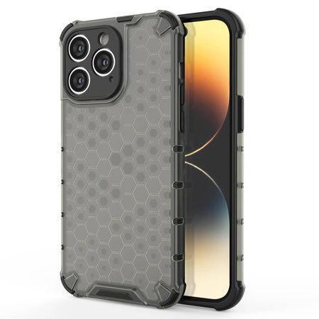 Honeycomb etui iPhone 14 Pro Max pancerny hybrydowy pokrowiec czarne