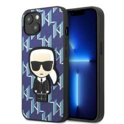 Original Handyhülle IPHONE 13 Karl Lagerfeld Hardcase Monogram Ikonik Patch blau