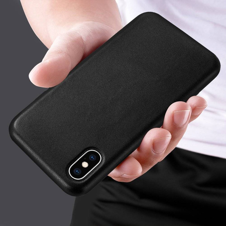 ECO Leather skórzane etui pokrowiec ze skóry ekologicznej iPhone 12 Pro Max granatowy