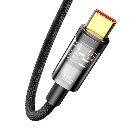 Baseus Explorer Series Auto Power-Off Fast Charging Data Cable USB to Type-C 100W 1m Black