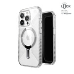 Speck Presidio Perfect-Clear Grip ClickLock & MagSafe - Etui iPhone 15 Pro (Clear / Chrome Finish / Serene Silver)