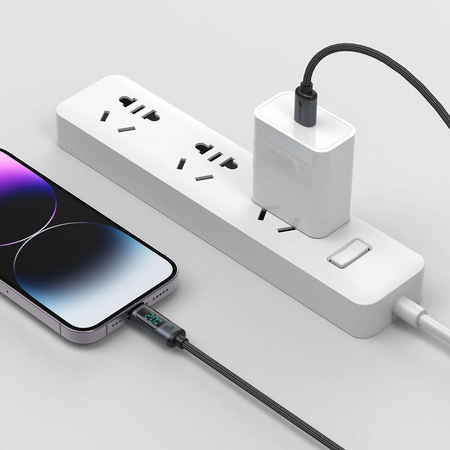 Lightning - USB-C-Kabel 20 W 1,2 m mit LED-Anzeige Joyroom S-CL020A16 - Schwarz