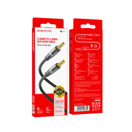 Borofone Kabel BL19 Creator - jack 3,5mm na jack 3,5mm - 1 metr czarny