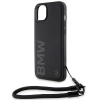 Etui BMW Signature Leather Wordmark Cord na iPhone 15 / 14 / 13 - czarne