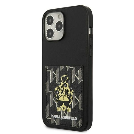 Schutzhülle IPHONE 13 PRO MAX Karl Lagerfeld Hardcase Karlimals Cardslot (KLHCP13XCANCNK) schwarz