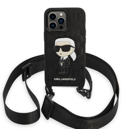 Karl Lagerfeld NFT Monogram Ikonik Patch - Etui iPhone 14 Pro (czarny)