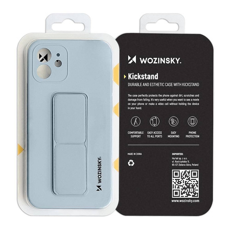 Wozinsky Kickstand Case flexible silicone cover with a stand Samsung Galaxy A32 4G light blue