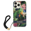 Etui IPHONE 13 PRO Guess Hardcase Flower Strap (GUHCP13LHFLSB) niebieskie