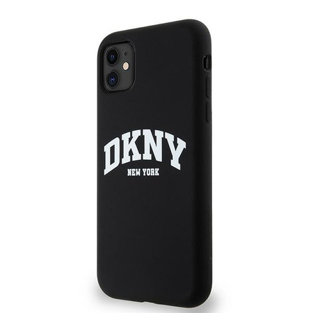 DKNY DKHMN61SNYACH iPhone 11 / Xr 6.1" czarny/black hardcase Liquid Silicone White Printed Logo MagSafe