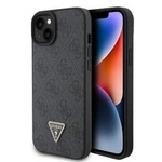 Guess GUHCP15SP4TDPK iPhone 15 6,1&quot; schwarz/schwarzes Hardcase Leder 4G Diamond Triangle