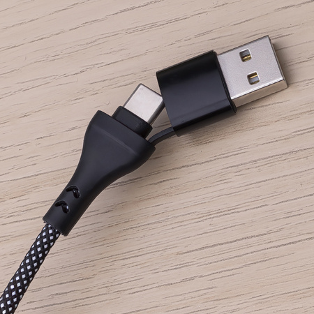 Maxlife kabel ALLin1 USB + USB-C - Lightning + 2x USB-C 1,0 m 66W czarny